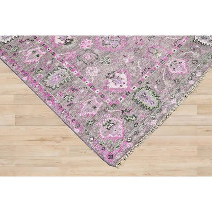 Hand Knotted Oushak Rug Pink For Bedroom WK-625