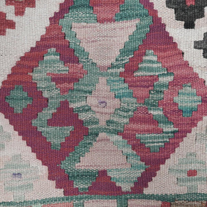 Tappeto Kilim indiano in lana rossa tessuto a mano, grande, WK-527