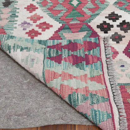 Tappeto Kilim indiano in lana rossa tessuto a mano, grande, WK-527