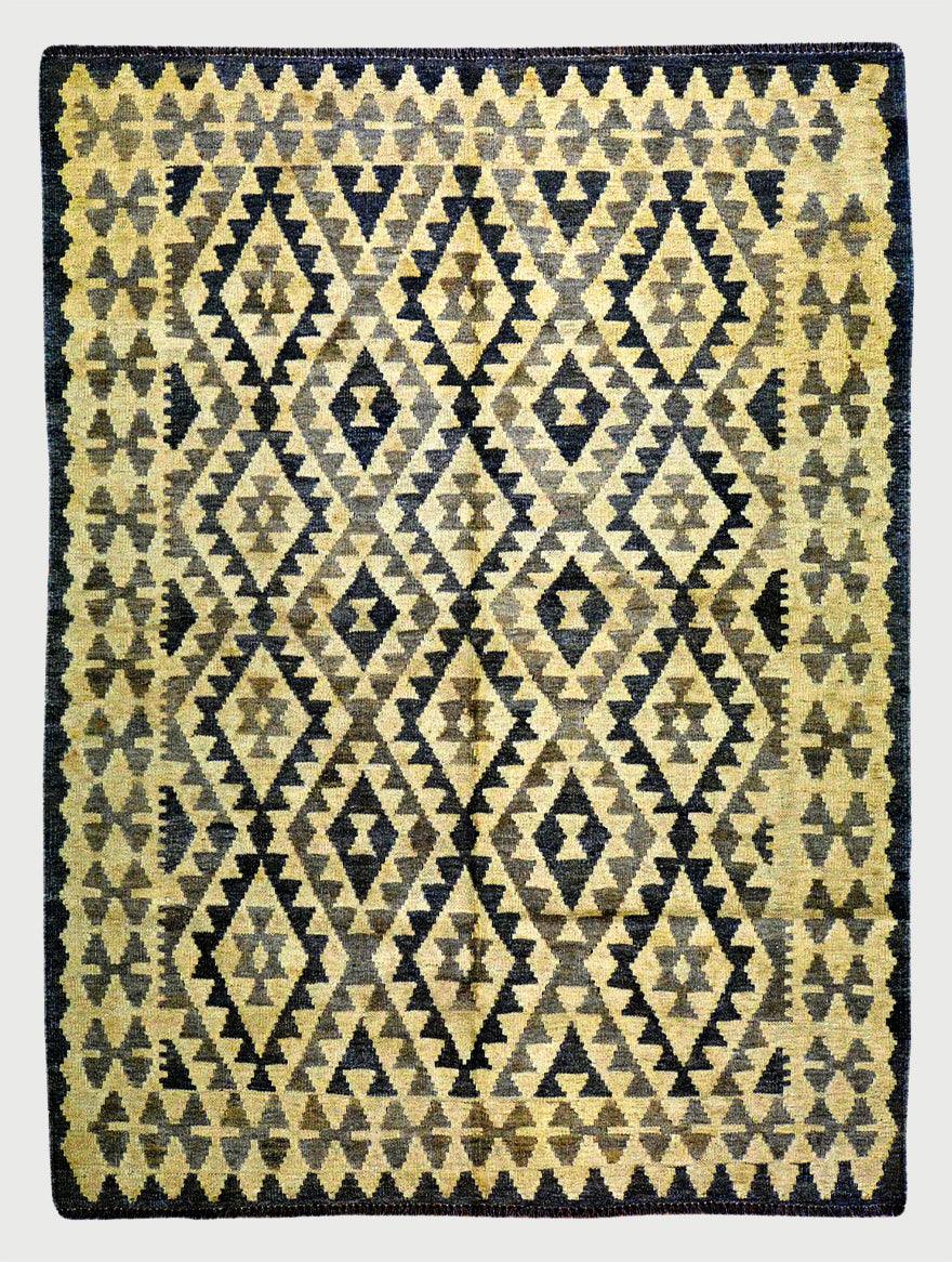 Yellow Hand Woven Wool Kilim Bed Room Rug WK-528