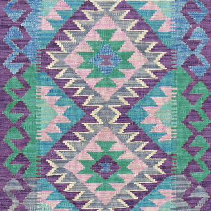 Premium Hand Woven Purple Wool Kilim Rug For Gift WK-534