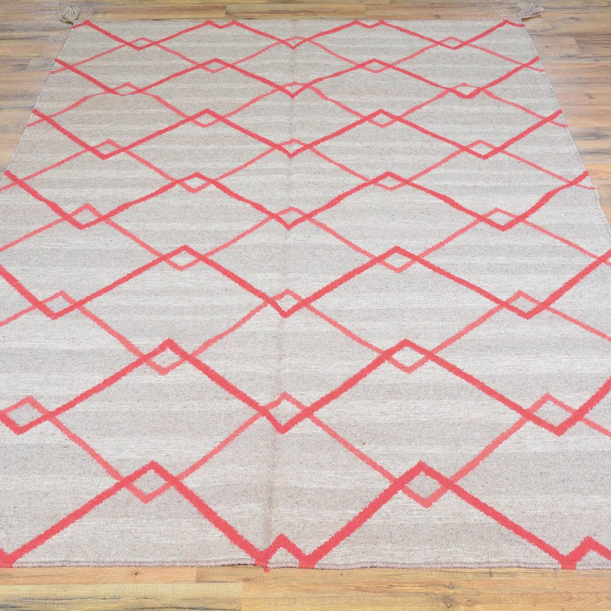 Large Area Gray Hand Woven Wool Kilim Rug WK-536