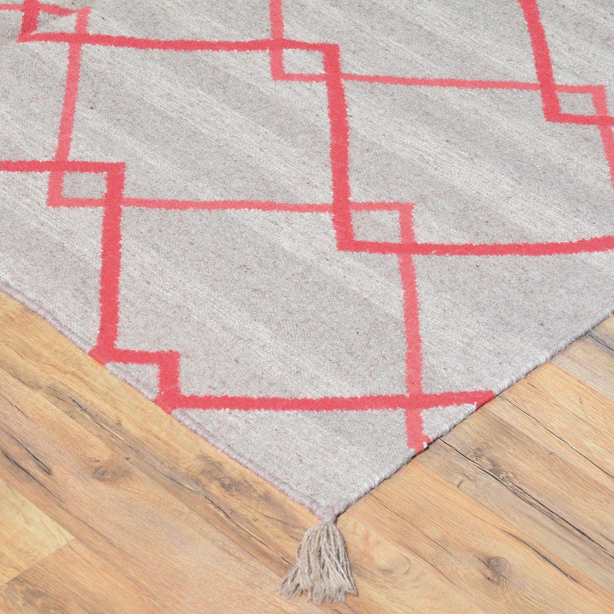 Large Area Gray Hand Woven Wool Kilim Rug WK-536