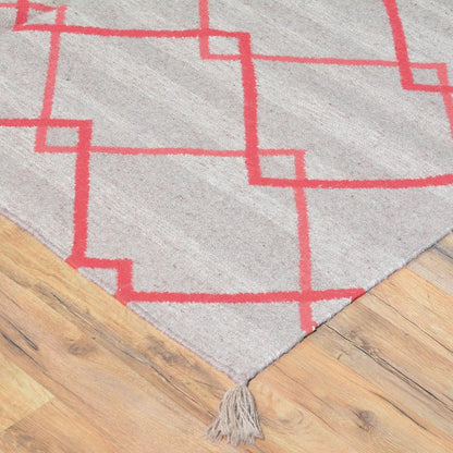 Large Area Gray Hand Woven Wool Kilim Rug WK-536