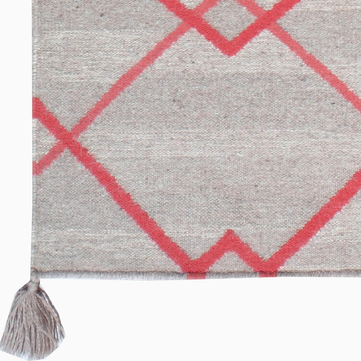 Large Area Gray Hand Woven Wool Kilim Rug WK-536