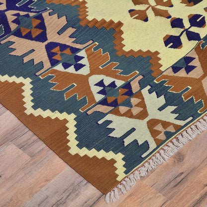 Brown Beautiful Hand Woven Door Mat Wool Kilim Rug WK-538