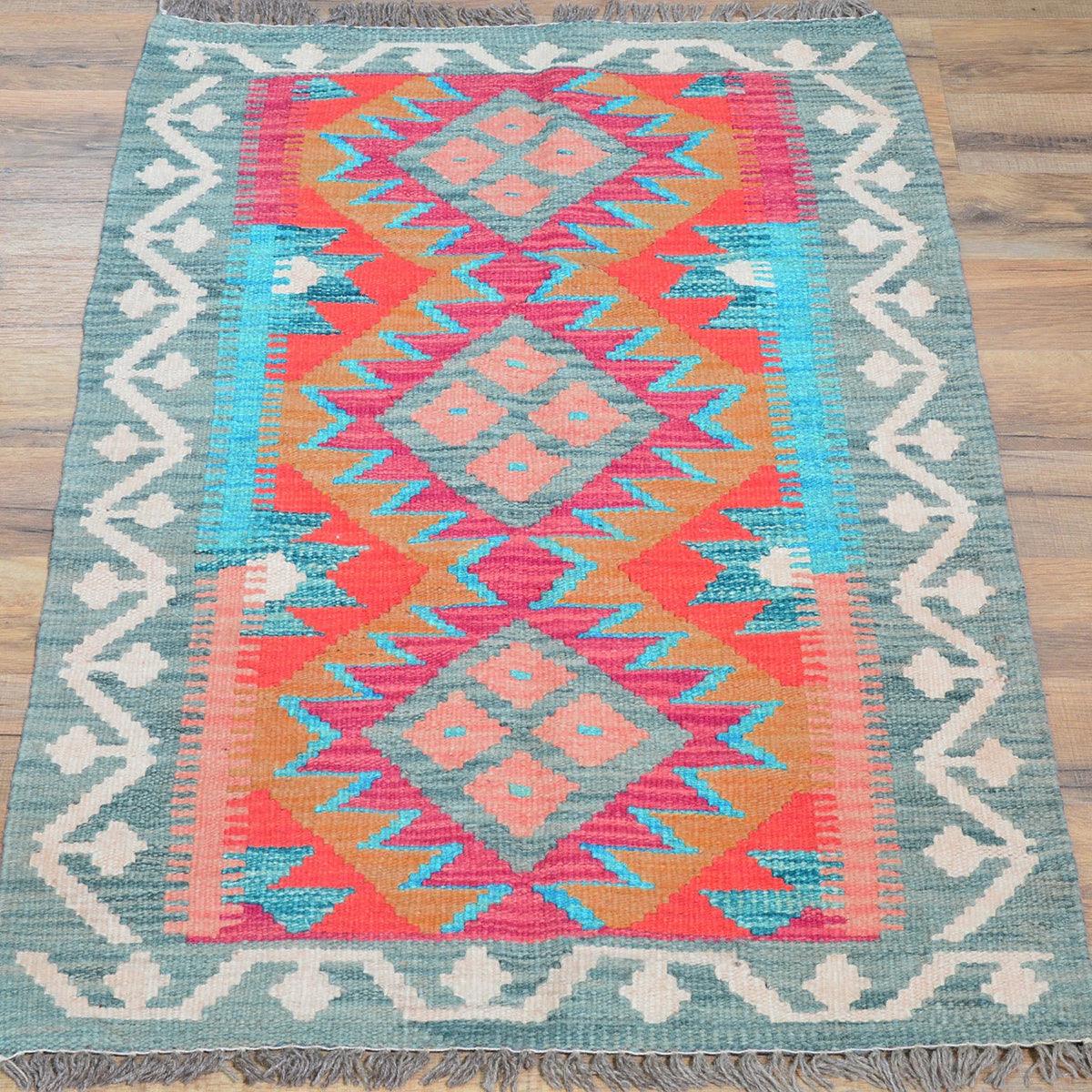 Alfombra Kilim de lana tejida a mano de color gris para el comedor de la India WK-546