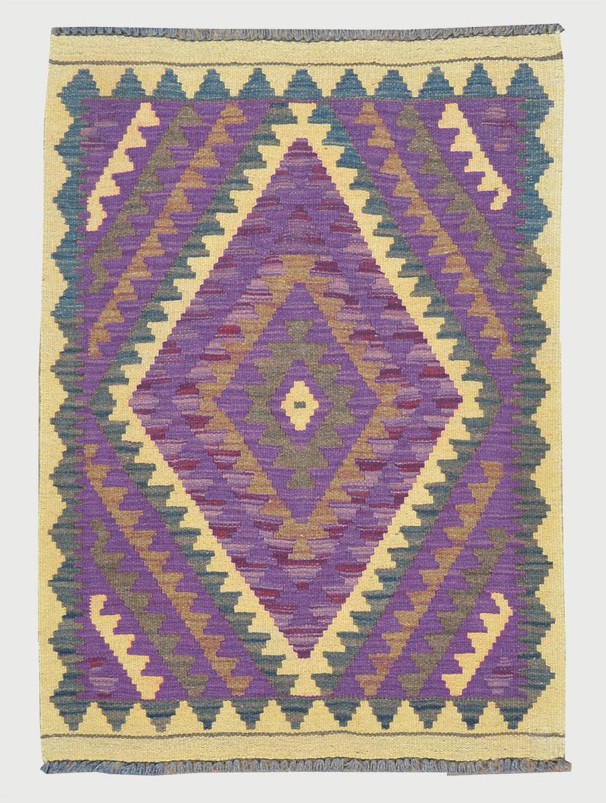 Pink Premium Hand Woven Wool Kilim Rug For Bedroom WK-549