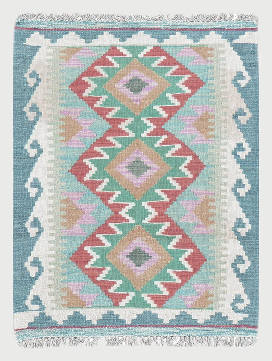 Large Area Gray Hand Woven Wool Kilim Rug for Yoga Mat WK-550