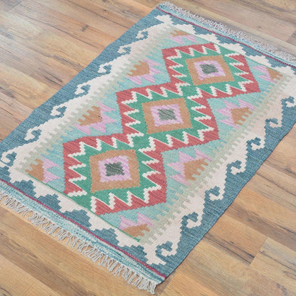 Large Area Gray Hand Woven Wool Kilim Rug for Yoga Mat WK-550