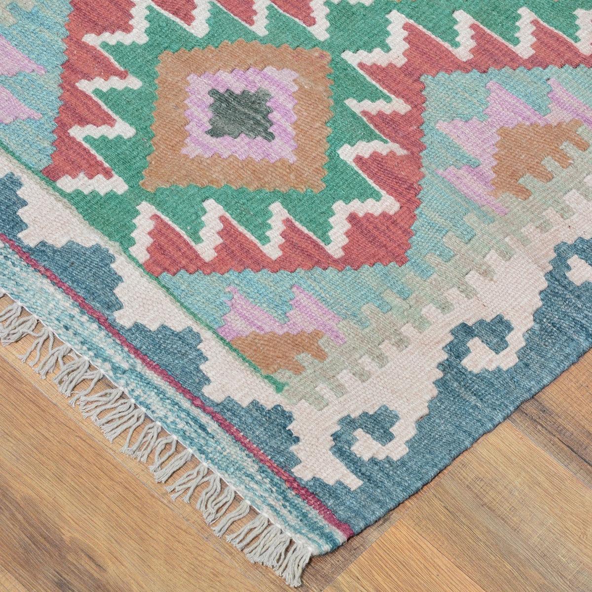 Large Area Gray Hand Woven Wool Kilim Rug for Yoga Mat WK-550