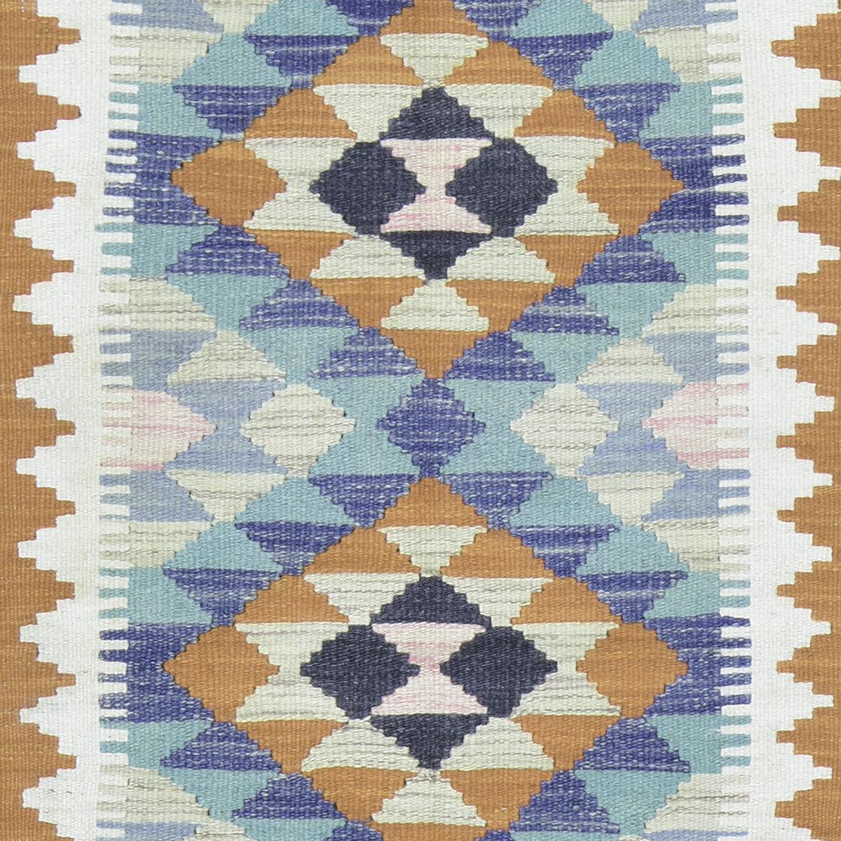 Alfombra india tejida a mano de lana color marrón estilo kilim WK-552