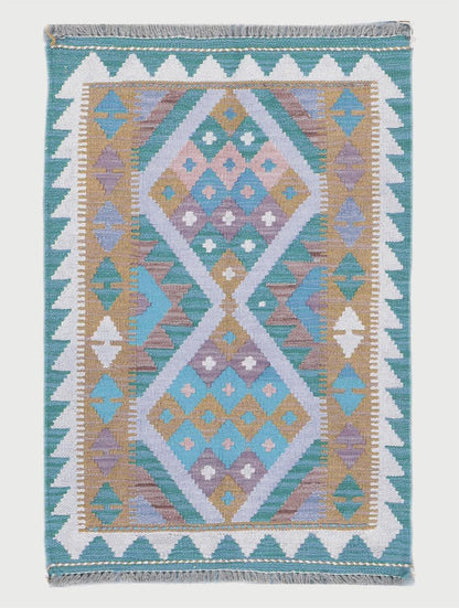 Kilim Area Wool Rug Hand Woven For Living Room WK-555