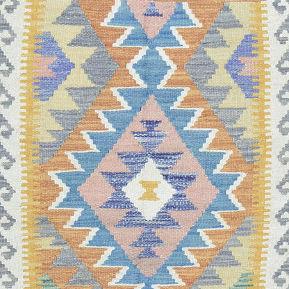 Hand Woven Gray Cotton Kilim Outdoor Patio Rug WK-558