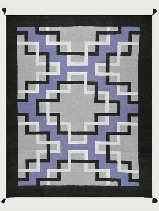 Large Area Black Hand Woven Wool Kilim Rug for Yoga Mat WK-560