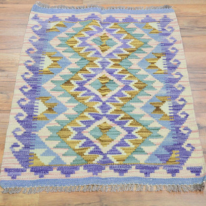 Indian Hand Woven Wool Kilim Area Brown Rug WK-562