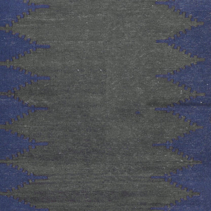 Black Wool Hand Woven Kilim Area Rug For Entrance WK-564