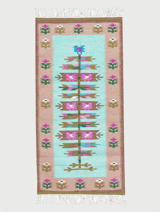 Alfombra Kilim de lana tejida a mano para comedor WK-566