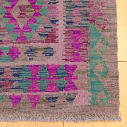 Tappeto da esterno Kilim in lana rosa tessuto a mano WK-568