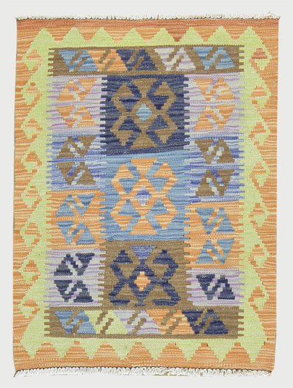 Alfombra Kilim de lana tejida a mano para dormitorio, esterilla de yoga WK-570