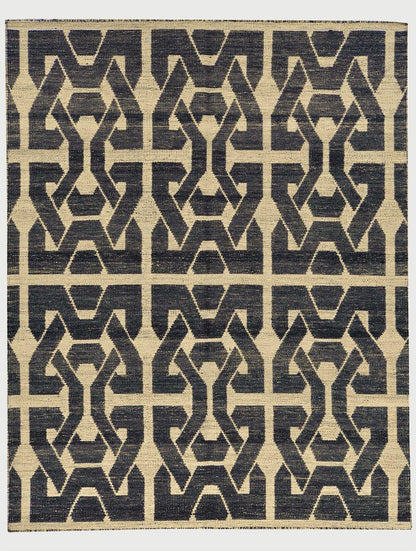 Beautiful Hand Woven Wool Kilim Rug for Living Room Black WK-571