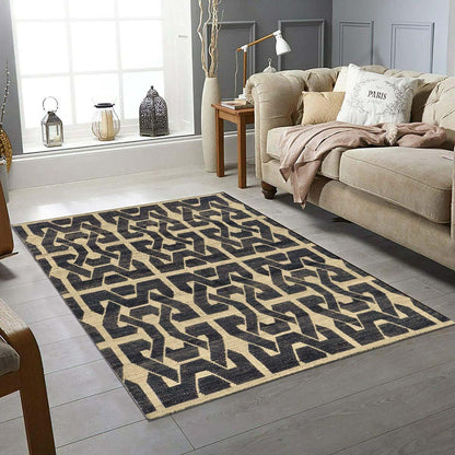 Beautiful Hand Woven Wool Kilim Rug for Living Room Black WK-571