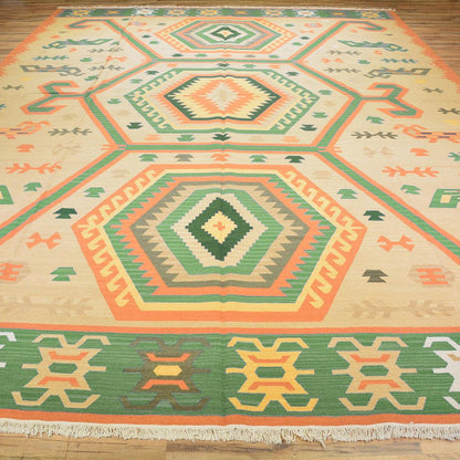 Tappeto Kilim in lana intrecciato a mano per soggiorno WK-575