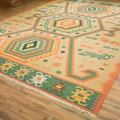 Tappeto Kilim in lana intrecciato a mano per soggiorno WK-575