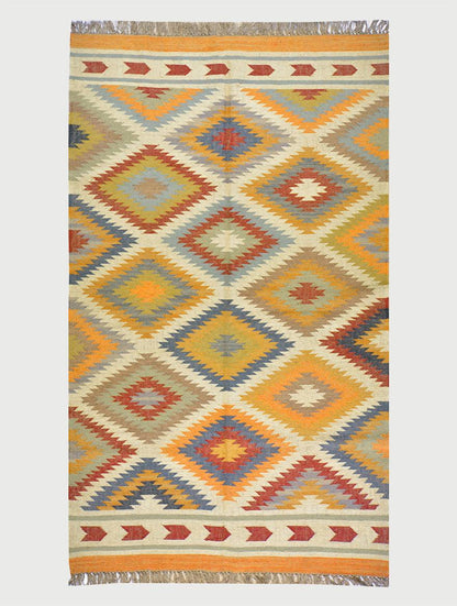 Premium Hand Woven Wool Kilim Rug For Bedroom WK-579