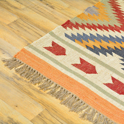 Premium Hand Woven Wool Kilim Rug For Bedroom WK-579