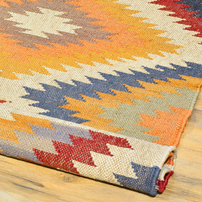 Premium Hand Woven Wool Kilim Rug For Bedroom WK-579