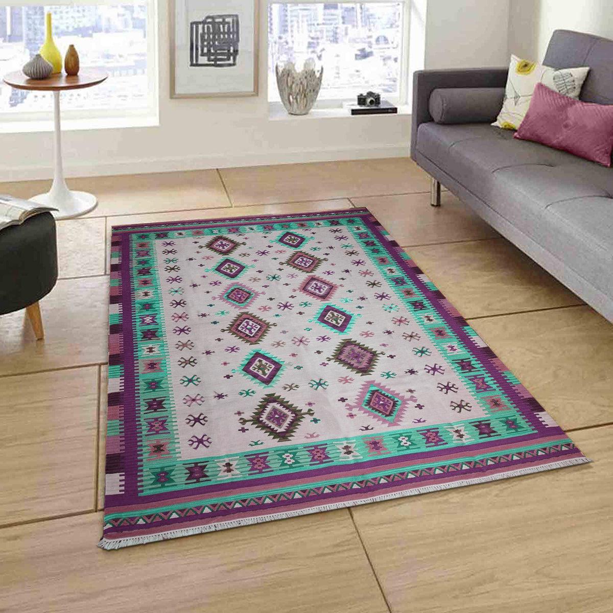 Hand Woven Wool Kilim Area Rug for Bedroom Yoga Mat WK-580