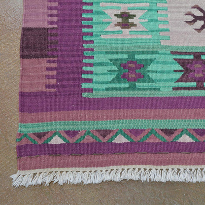 Hand Woven Wool Kilim Area Rug for Bedroom Yoga Mat WK-580