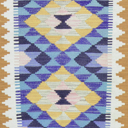 Hermosa alfombra Kilim de lana tejida a mano para sala de estar marrón WK-581