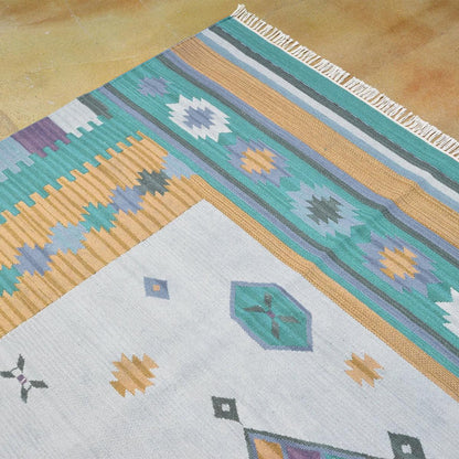 Tappeto Kilim in lana intrecciato a mano per soggiorno WK-585