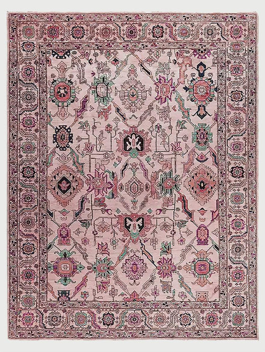 Beautiful Hand Knotted Wool Kilim Rug For Bedroom Pink WK-604