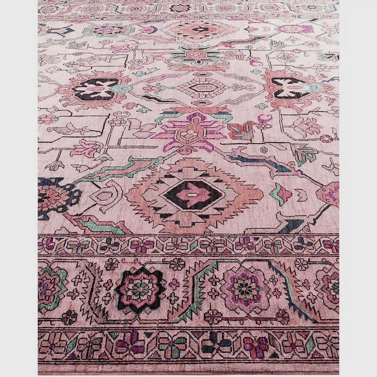 Beautiful Hand Knotted Wool Kilim Rug For Bedroom Pink WK-604