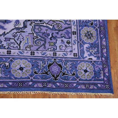 Blue Hand Knotted Wool Kilim Area Rug For Yoga Mat WK-605