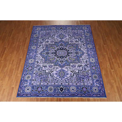 Blue Hand Knotted Wool Kilim Area Rug For Yoga Mat WK-605