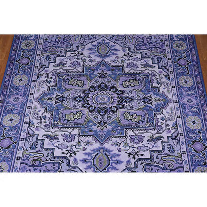 Blue Hand Knotted Wool Kilim Area Rug For Yoga Mat WK-605