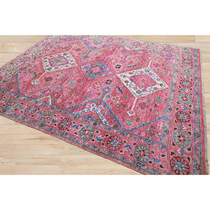 Beautiful Hand Knotted Wool Kilim Rug For Bedroom Pink WK-611