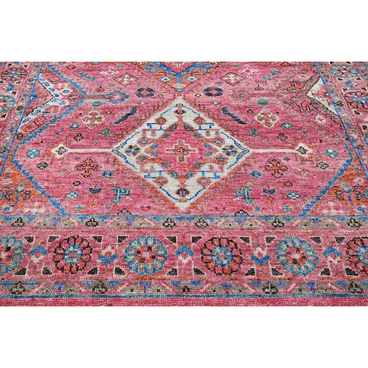 Beautiful Hand Knotted Wool Kilim Rug For Bedroom Pink WK-611