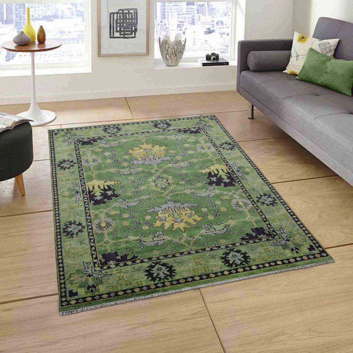 Oushak Hand Knotted Rug For Bedroom WK-619