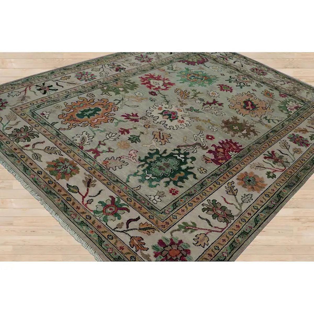 Oushak Hand Knotted Rug Gray For Dining Room WK-623