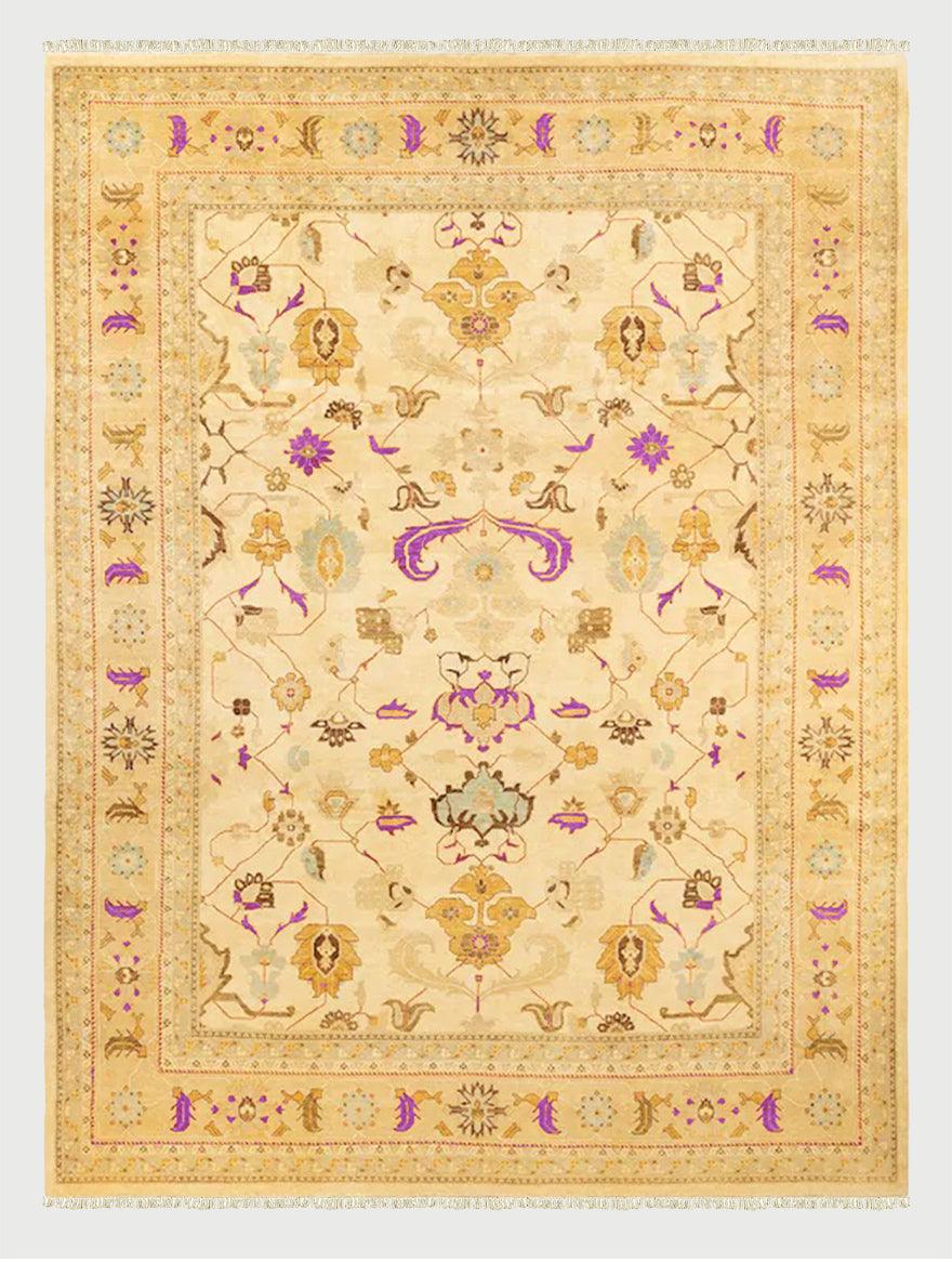 Beige Hand Knotted Wool Kilim Area Rug For Hall Patio WK-626