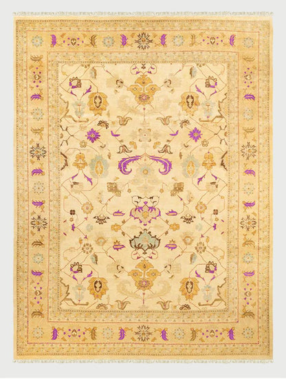 Beige Hand Knotted Wool Kilim Area Rug For Hall Patio WK-626