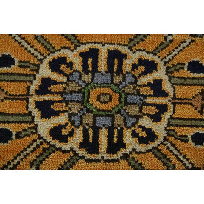 Tappeto Kilim in lana annodato a mano giallo per tappetino yoga WK-632