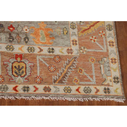 Blue Hand Knotted Wool Kilim Area Rug For Hall Patio WK-636