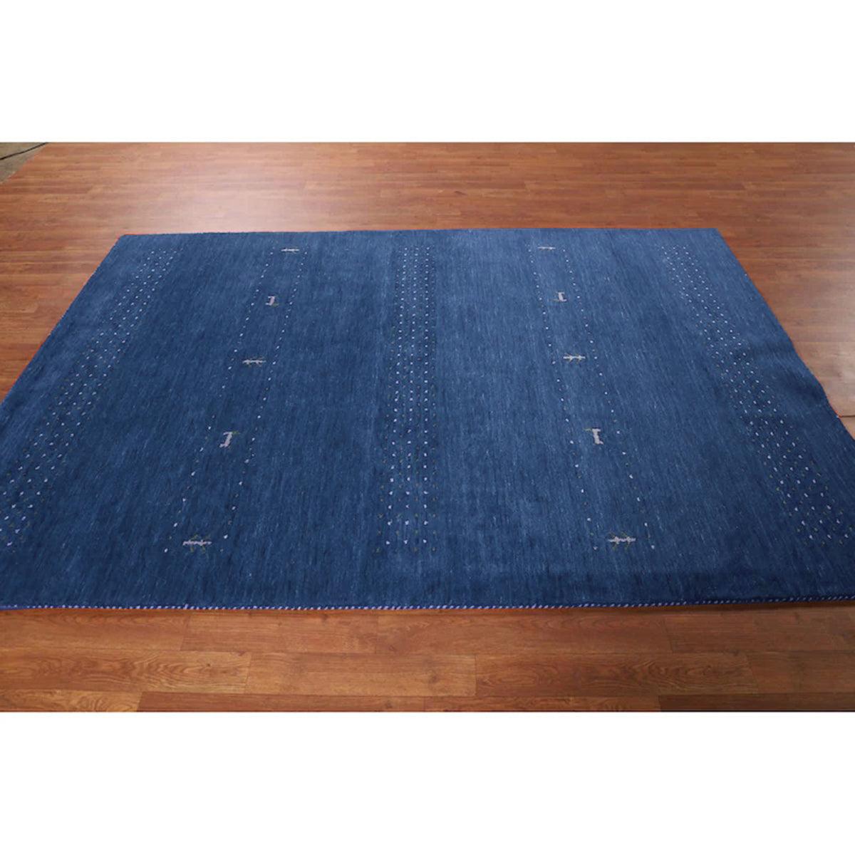 Tappeto Kilim in lana annodato a mano blu per ingresso e patio WK-636