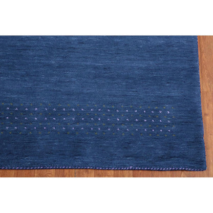 Tappeto Kilim in lana annodato a mano blu per ingresso e patio WK-636